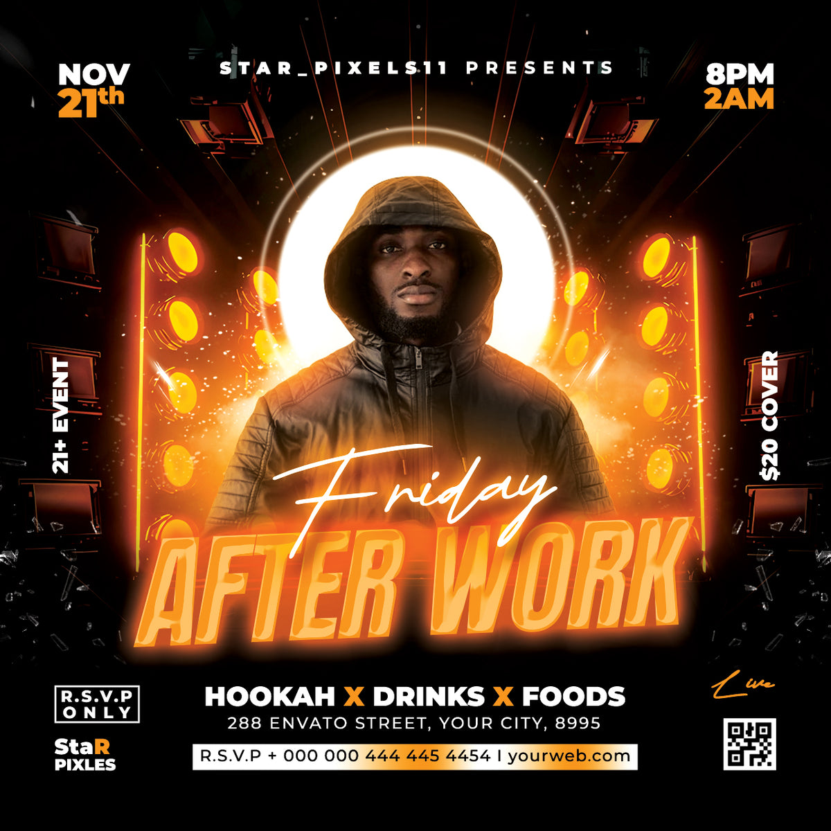 Party Night Flyer Template PSD | Club Event Flyer | Culture Friday Flyer | DJ Party Poster |Pack5