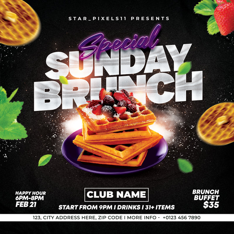 Brunch Flyer Template PSD | Restaurant Flyer Design | Breakfast Menu Flyer Pack1
