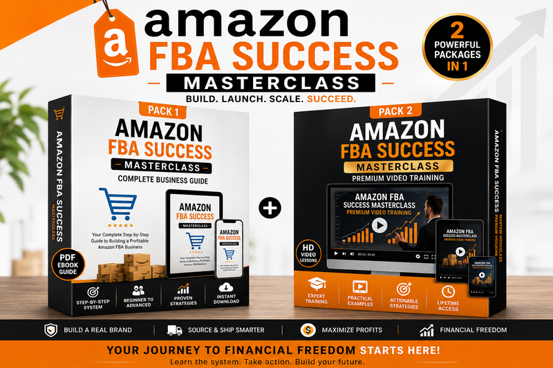 Amazon FBA Success Masterclass Guide + Premium Video Training (2pack)
