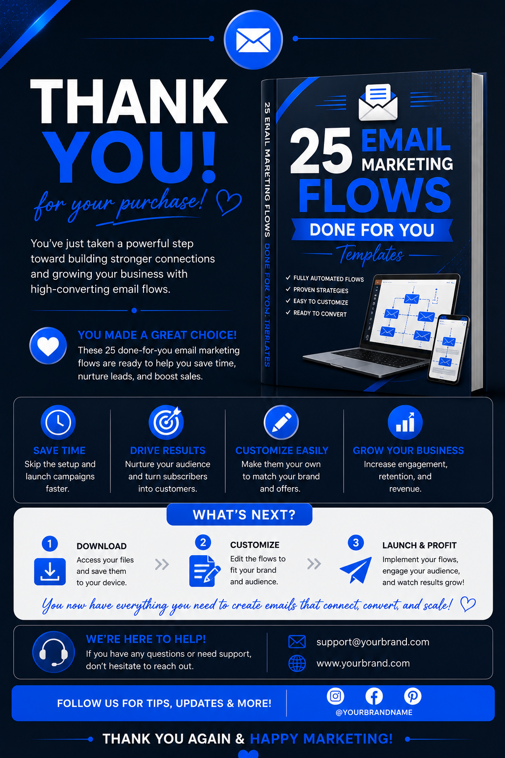 25 Email Marketing Flows Templates | Done For You Klaviyo Email Flows | Shopify Email Automation | Welcome, Cart Recovery & Post Purchase | Digital Download