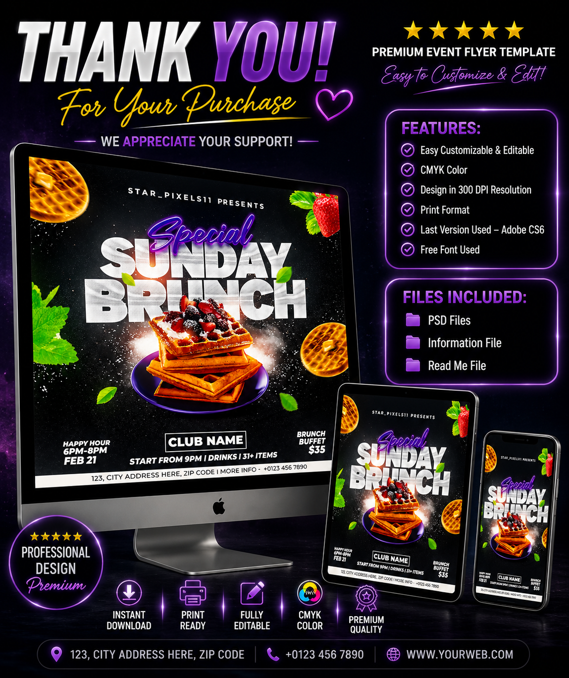1-Custom Flyer Design | Business, Event, Restaurant | Print Ready PSD (24H-48H)