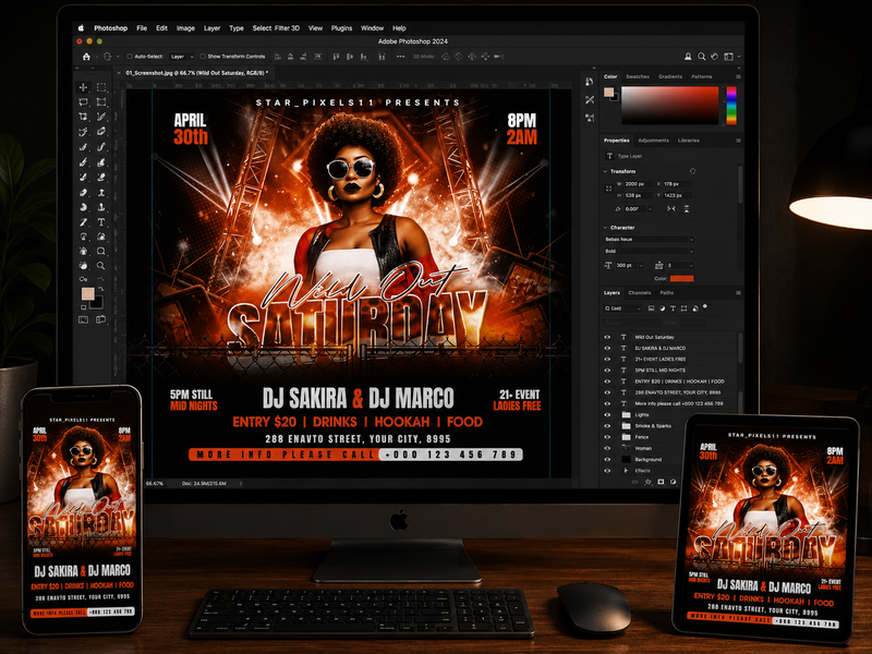 CUSTOM_Party Night Flyer Template PSD | Club Event Flyer | Culture Friday Flyer | DJ Party Poster | Pack10 (Copy)