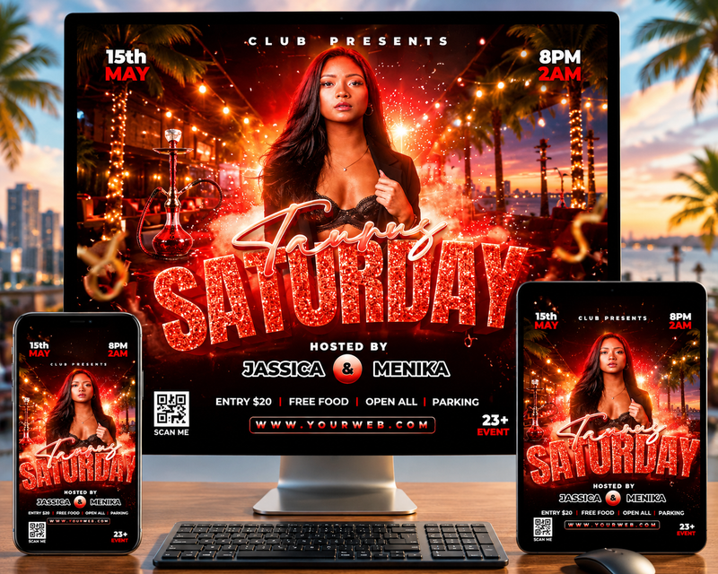 CUSTOM_Party Night Flyer Template PSD | Club Event Flyer | Culture Friday Flyer | DJ Party Poster |Pack3