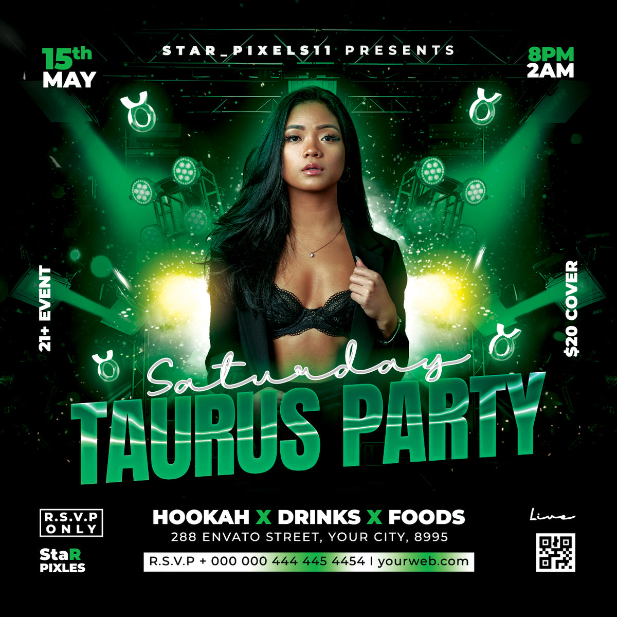 Party Night Flyer Template PSD | Club Event Flyer | Culture Friday Flyer | DJ Party Poster | Pack6
