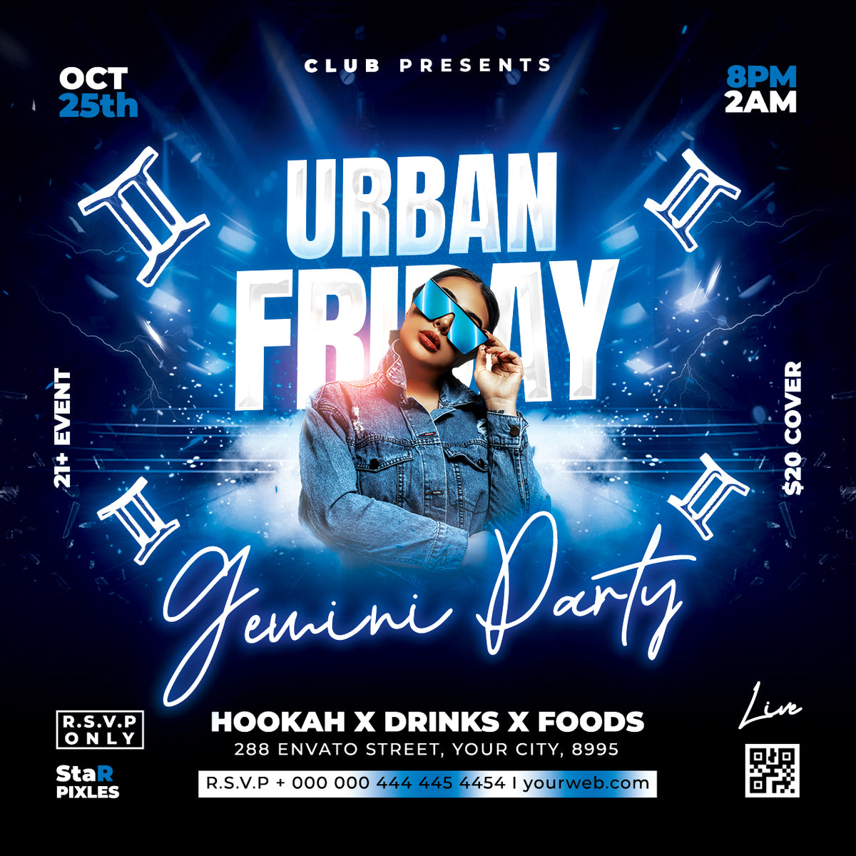 CUSTOM_Party Night Flyer Template PSD | Club Event Flyer | Culture Friday Flyer | DJ Party Poster | Pack7