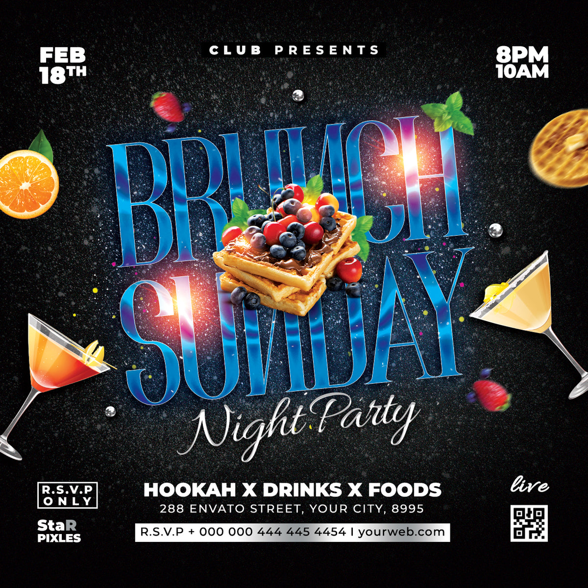 CUSTOM_Brunch Flyer Template PSD | Restaurant Flyer Design | Breakfast Menu Flyer | Cafe Event Poster | Food Promotion Template Photoshop Pack3