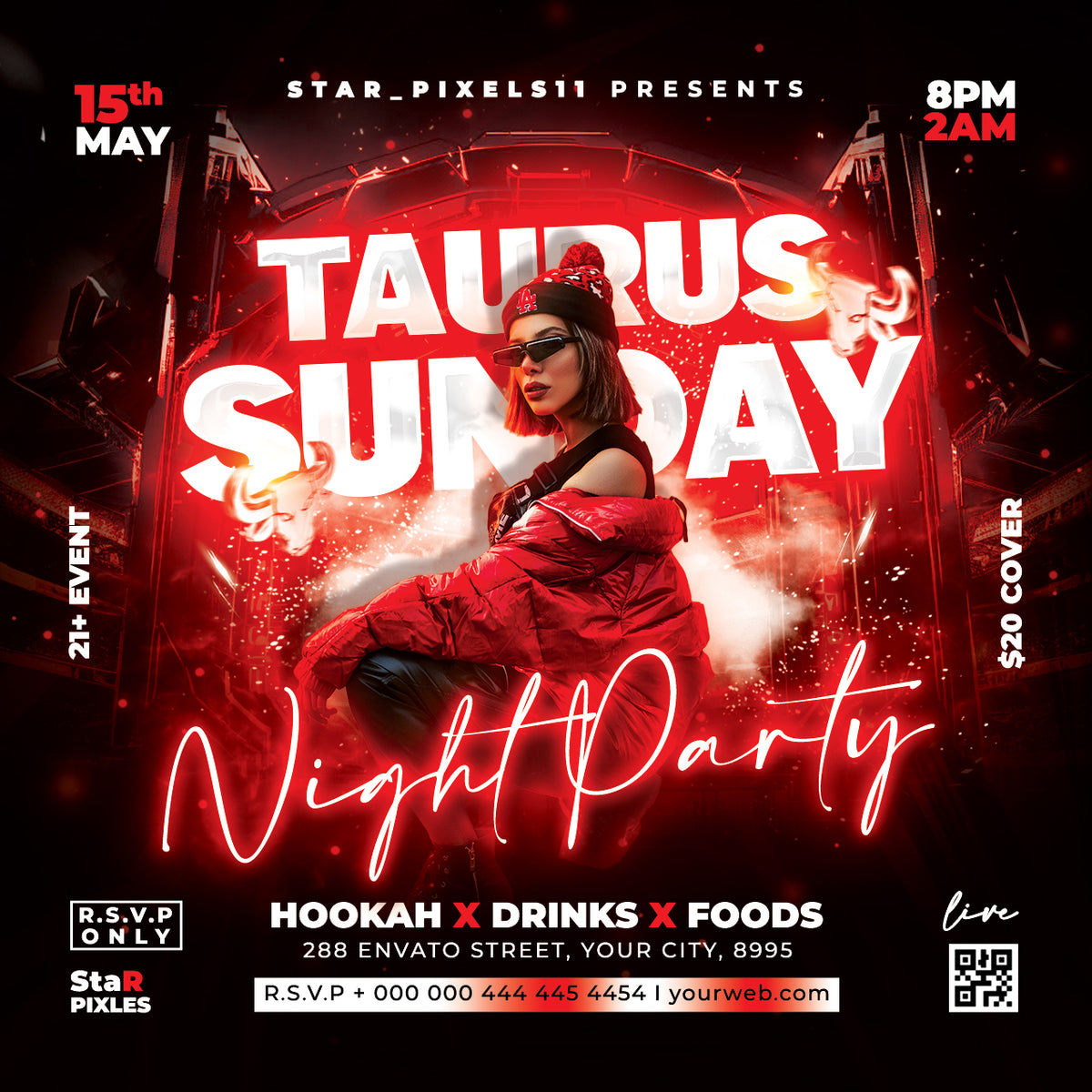 Party Night Flyer Template PSD | Club Event Flyer | Culture Friday Flyer | DJ Party Poster | Pack9