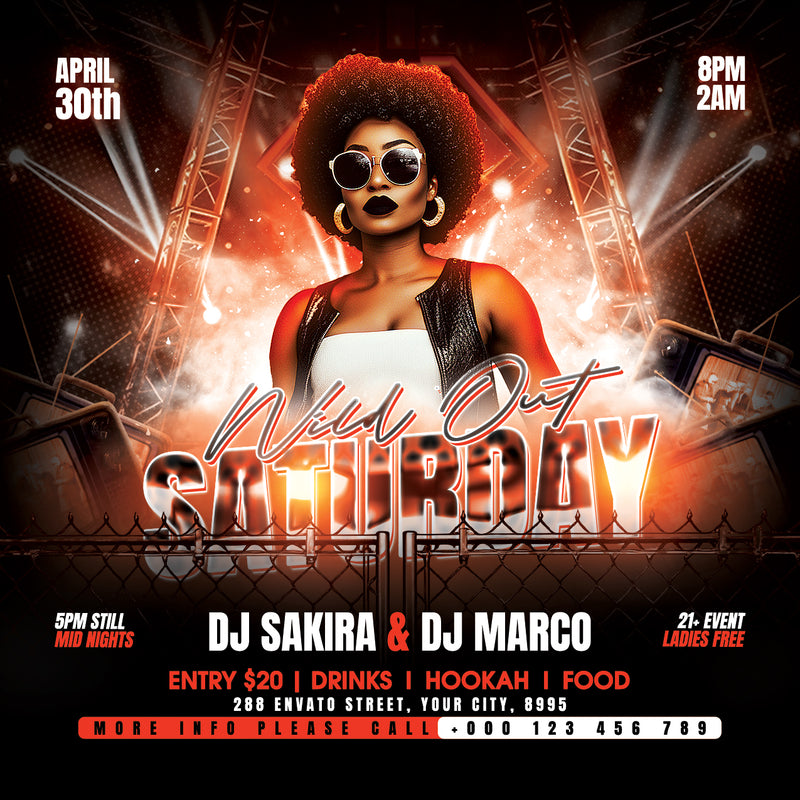 Party Night Flyer Template PSD | Club Event Flyer | Culture Friday Flyer | DJ Party Poster | Pack10