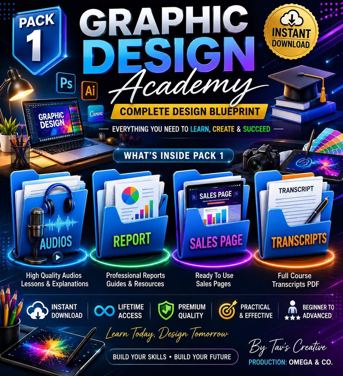 Graphic Design Masterclass Academy | Photoshop, Illustrator & Canva Training | Graphic Design Course + Video Lessons |