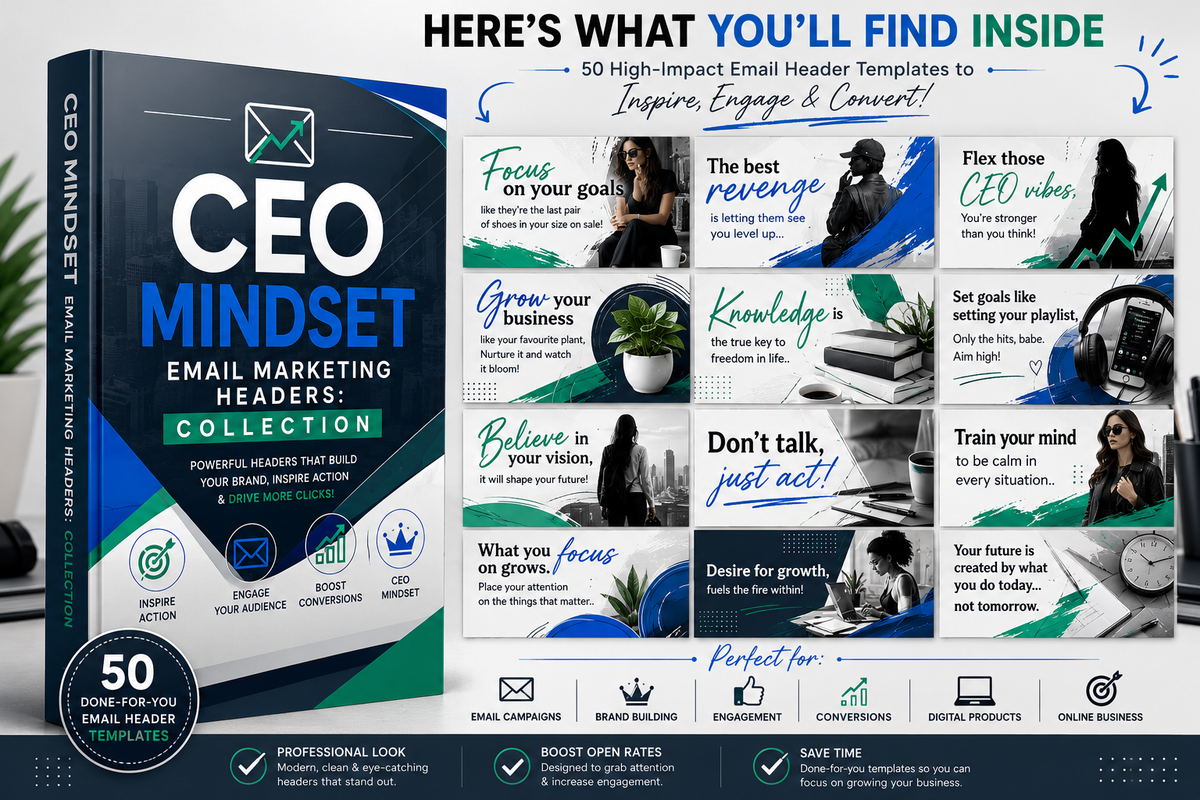 CEO Mindset Email Marketing Headers Collection | 200+ Professional Email Header Templates