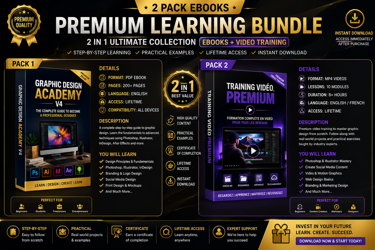 Graphic Design Academy V4 Bundle | Graphic Design Training + Premium Video Lessons