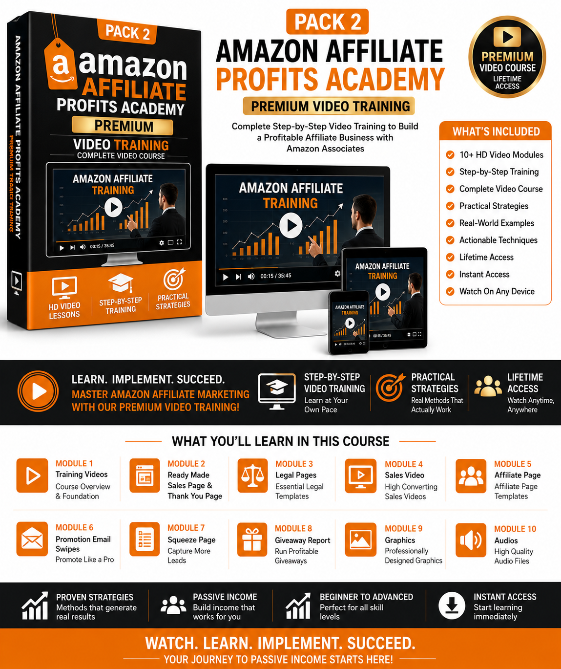 Amazon Affiliate Profits Academy Bundle Guide + Premium Video Training (2 pack)