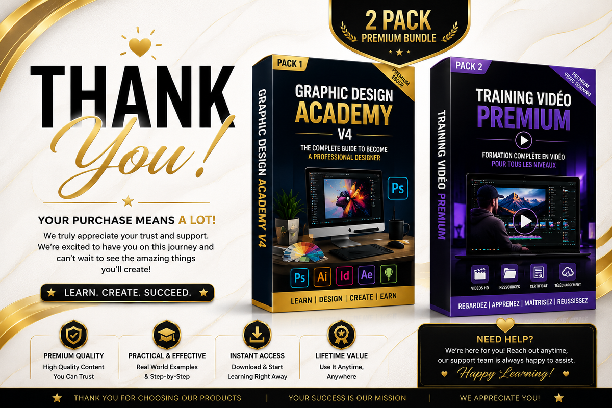 Graphic Design Academy V4 Bundle | Graphic Design Training + Premium Video Lessons