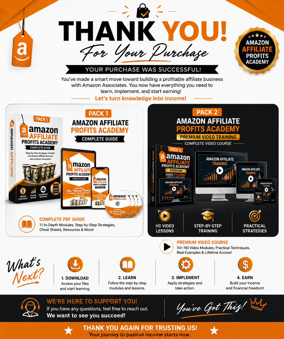 Amazon Affiliate Profits Academy Bundle Guide + Premium Video Training (2 pack)