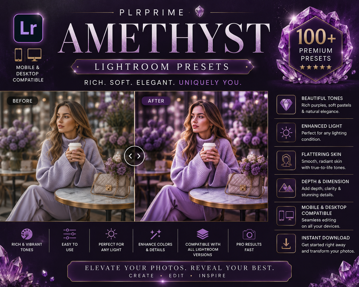 100+ Lightroom Presets Bundle | Mobile & Desktop Presets | Photo Editing Filters | Lightroom Presets Pack | PLR Digital Download