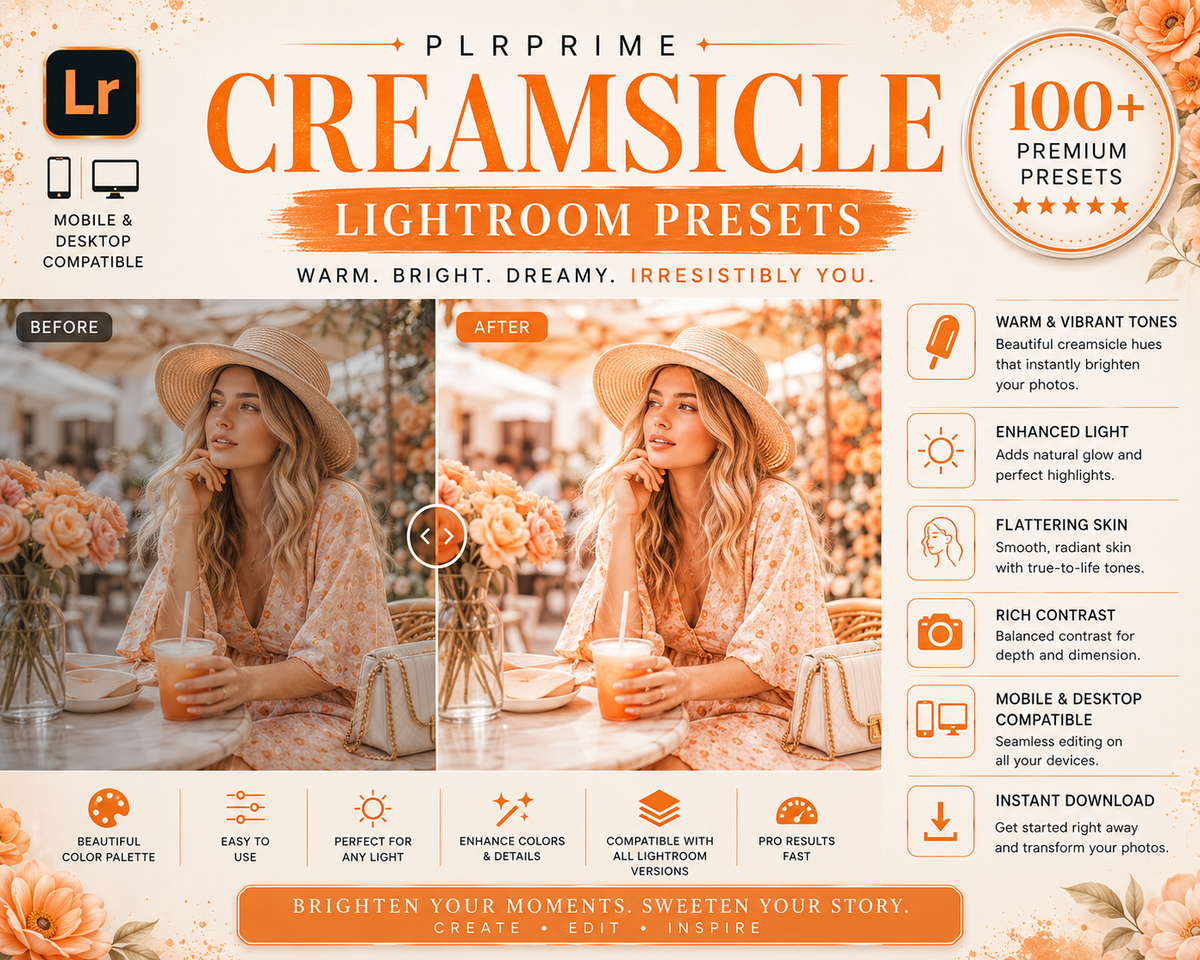 100+ Lightroom Presets Bundle | Mobile & Desktop Presets | Photo Editing Filters | Lightroom Presets Pack | PLR Digital Download