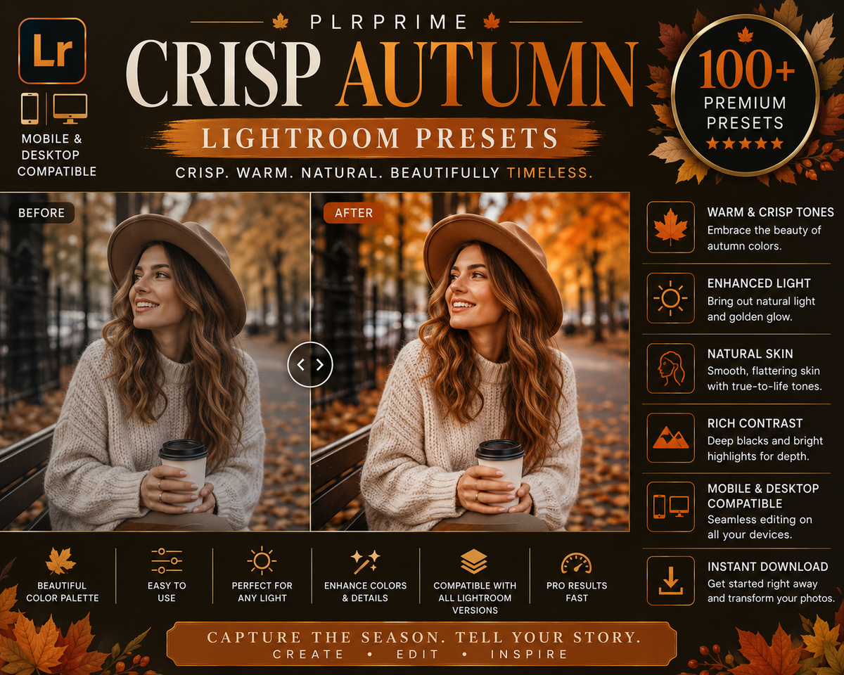 100+ Lightroom Presets Bundle | Mobile & Desktop Presets | Photo Editing Filters | Lightroom Presets Pack | PLR Digital Download