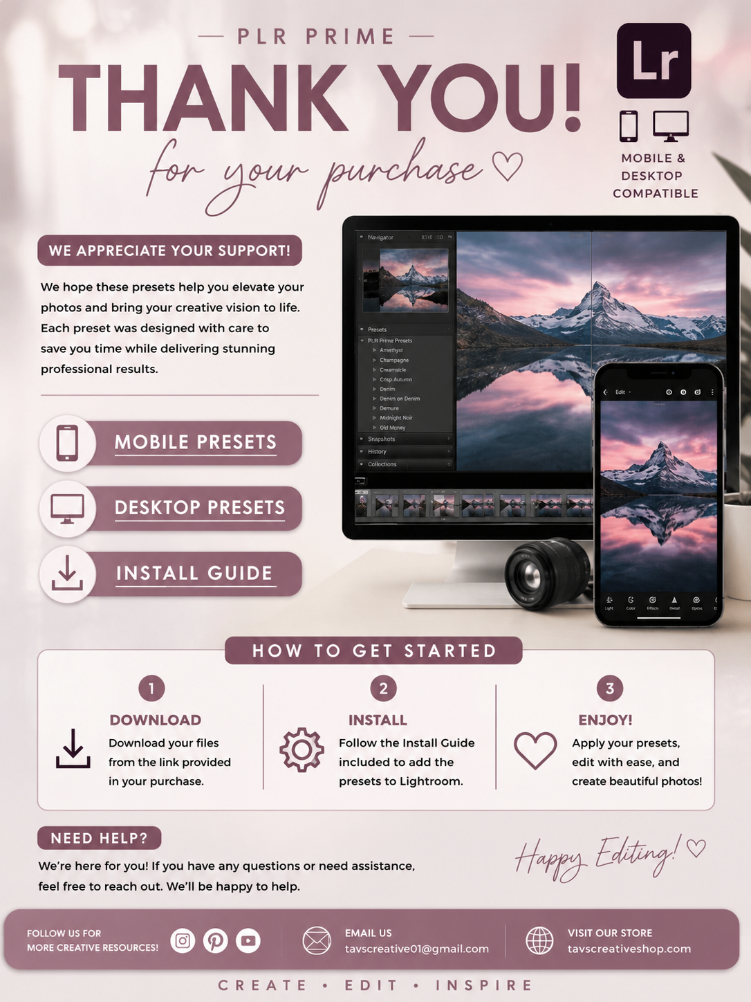 100+ Lightroom Presets Bundle | Mobile & Desktop Presets | Photo Editing Filters | Lightroom Presets Pack | PLR Digital Download