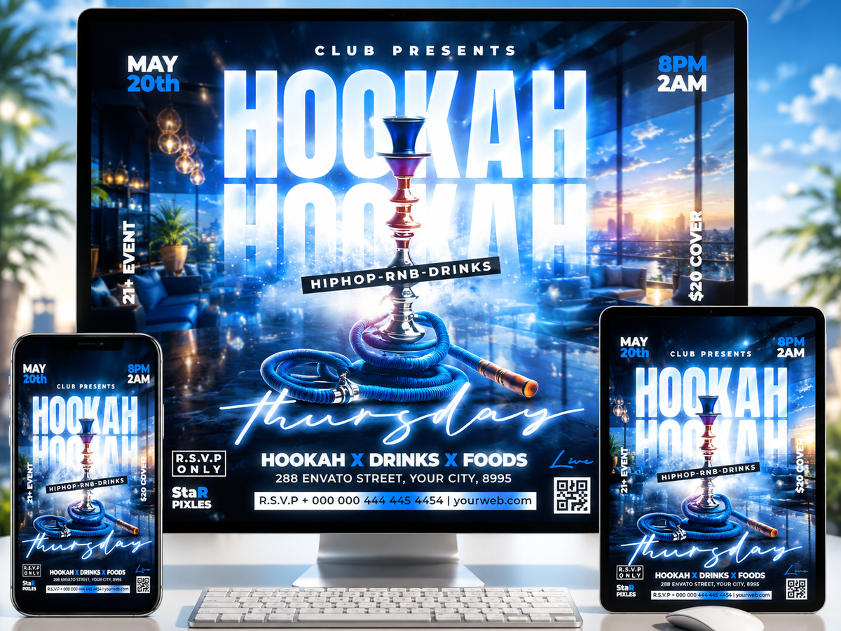Party Night Flyer Template PSD | Club Event Flyer | Culture Friday Flyer | DJ Party Poster_Pack2