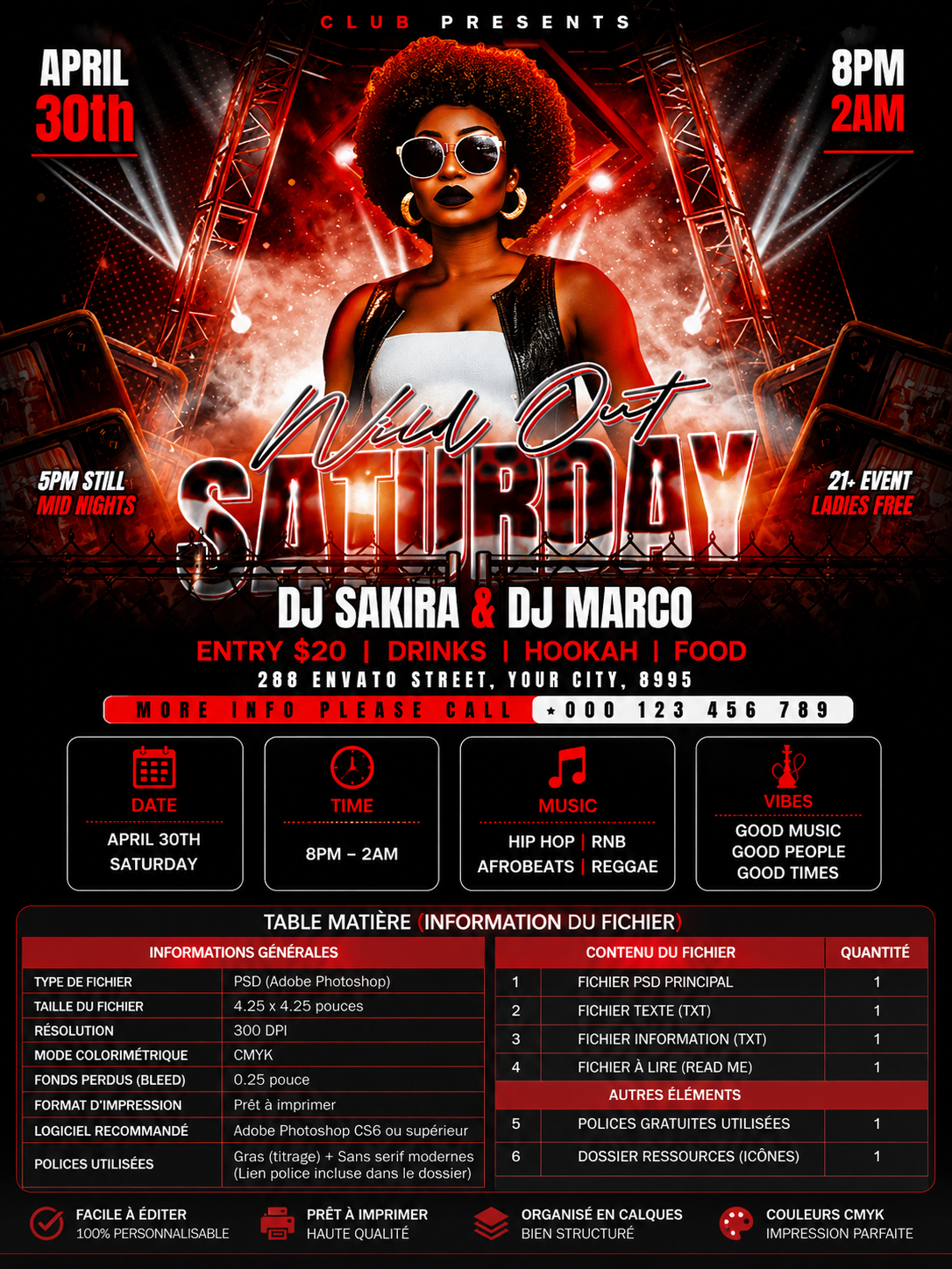 Party Night Flyer Template PSD | Club Event Flyer | Culture Friday Flyer | DJ Party Poster |Pack3