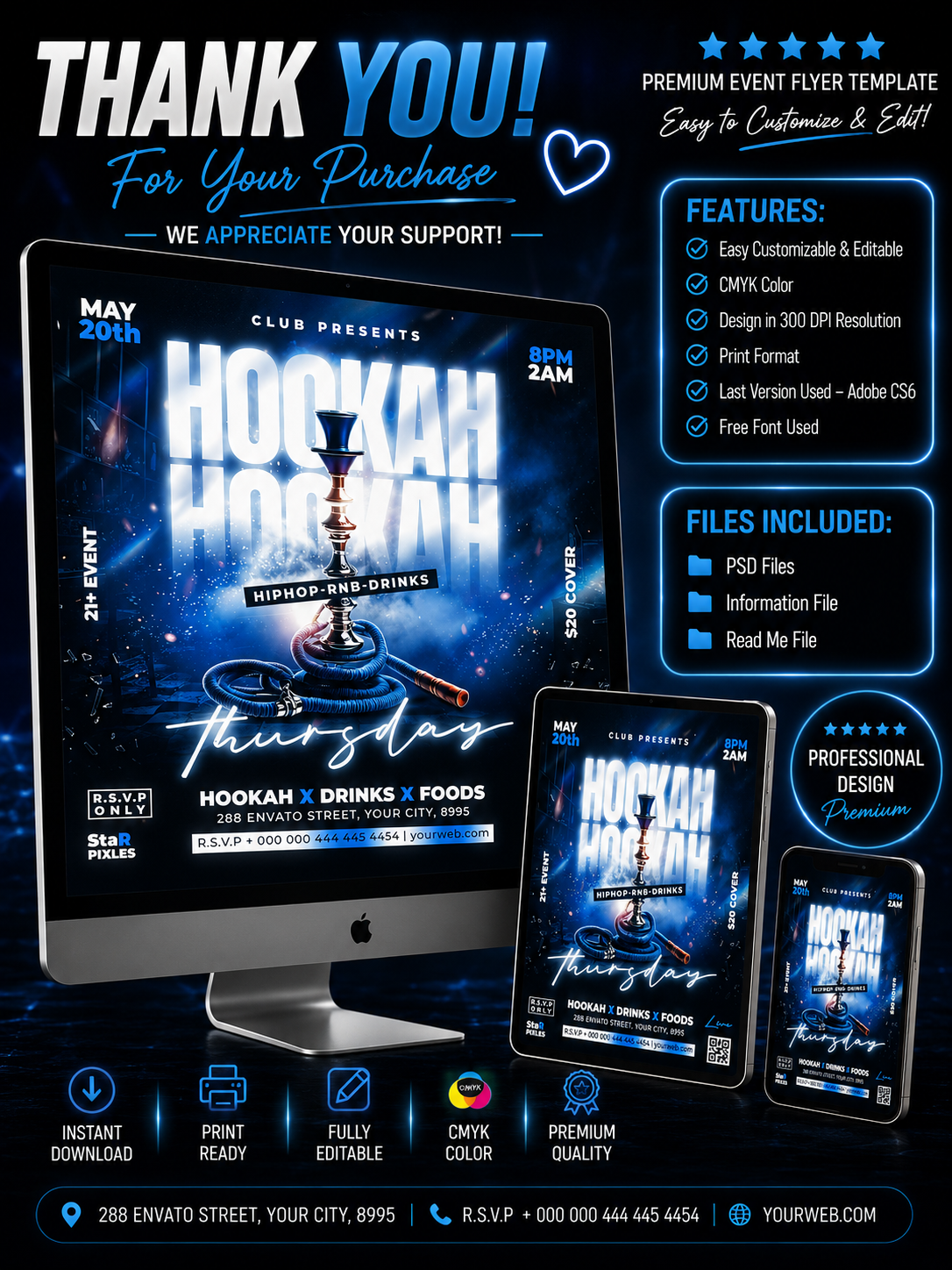 CUSTOM_Party Night Flyer Template PSD | Club Event Flyer | Culture Friday Flyer | DJ Party Poster | Pack2