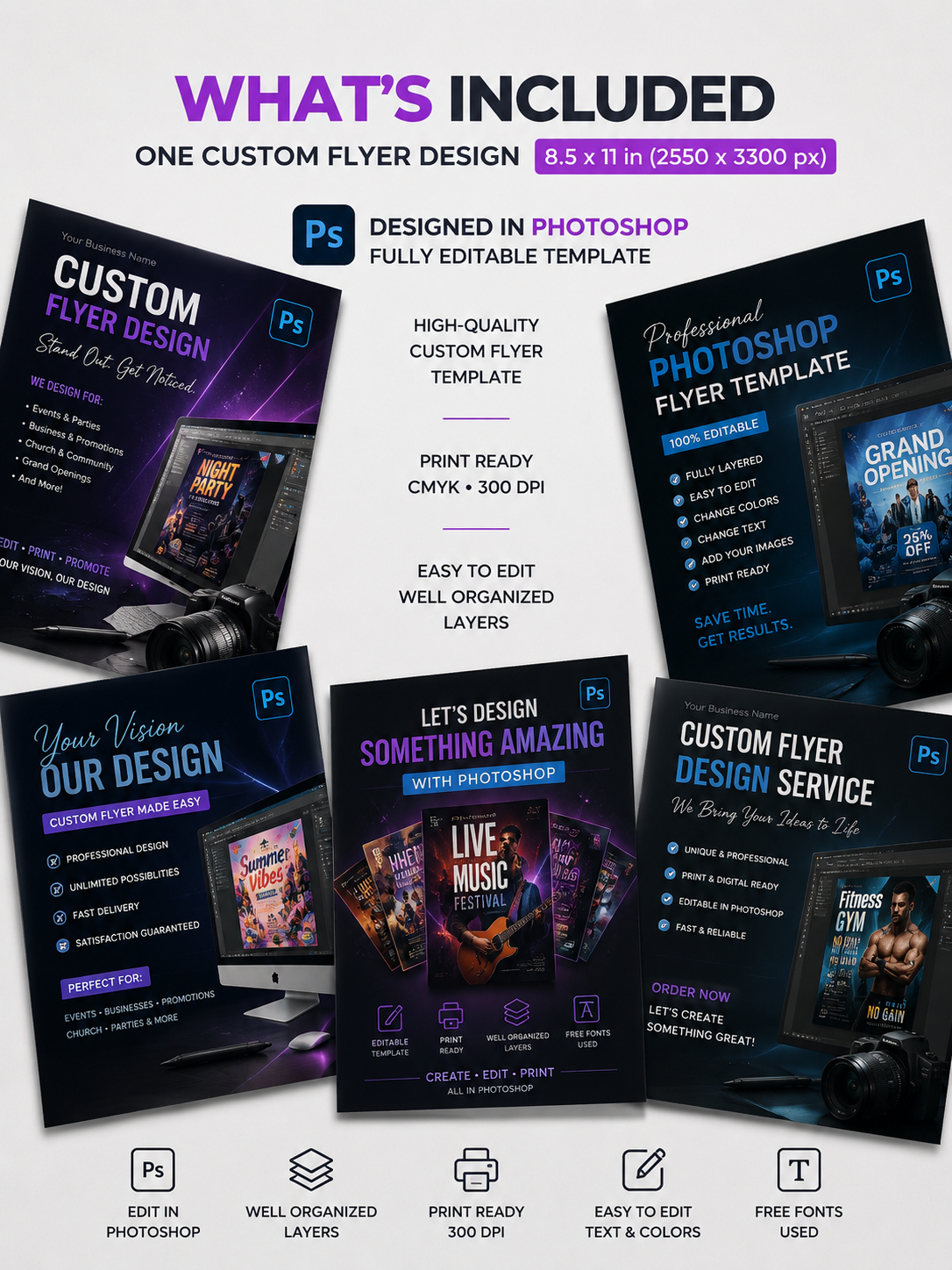 1-Custom Flyer Design | Business, Event, Restaurant | Print Ready PSD (24H-48H)