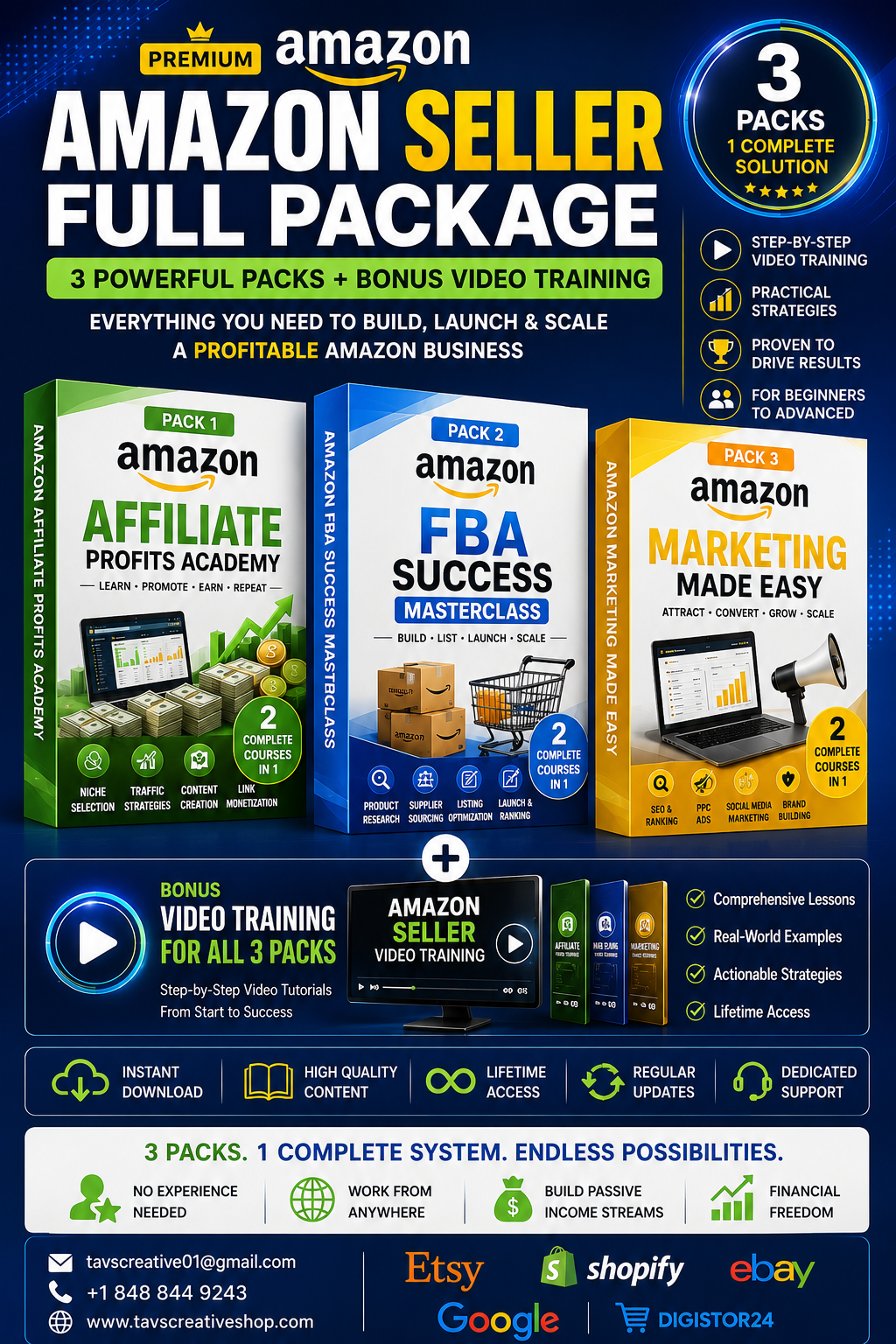 Amazon Seller Full Package | Amazon FBA Course | Amazon Affiliate Marketing Bundle | Amazon Marketing Training | Digital Download