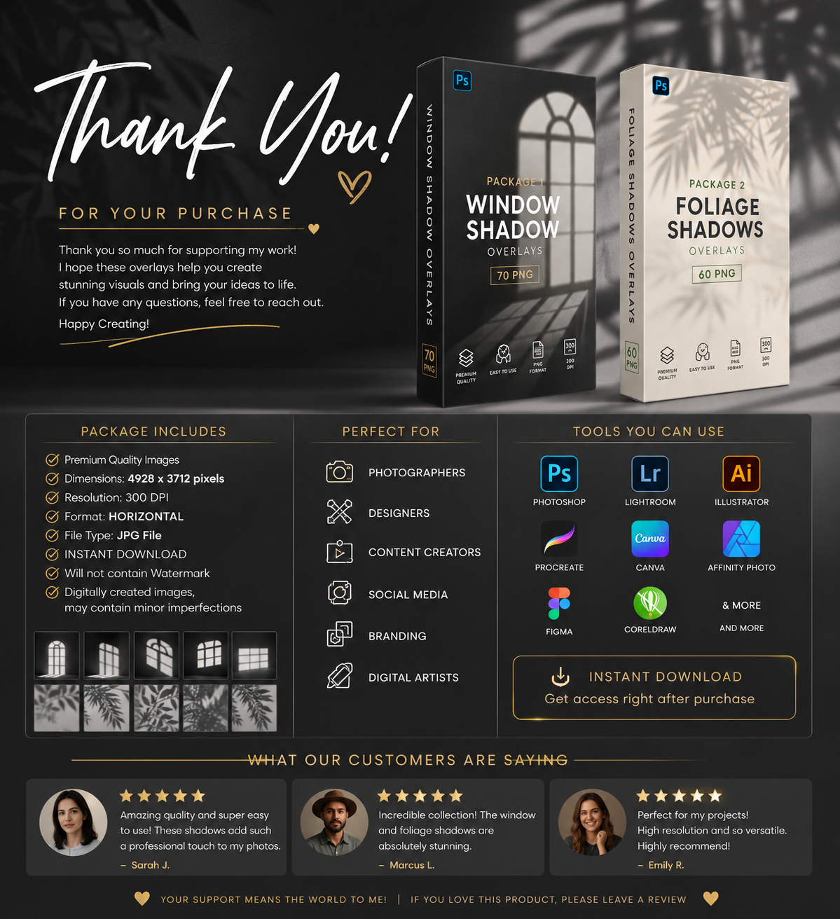 Window Shadow & Foliage Shadow Overlays PNG Bundle | Photoshop Shadow Overlay | 8K Digital Download | Photo Editing Bundle
