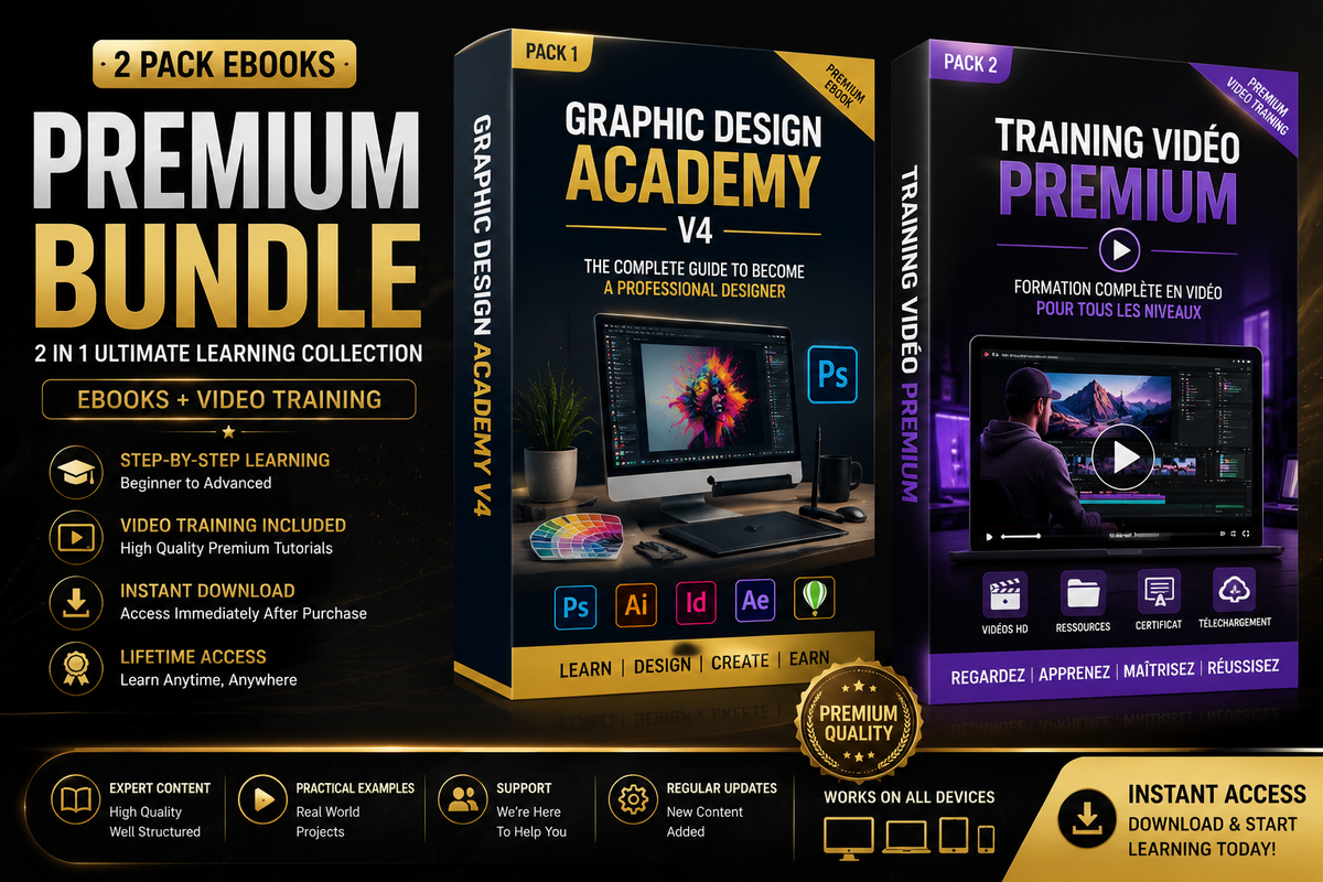 Graphic Design Academy V4 Bundle | Graphic Design Training + Premium Video Lessons