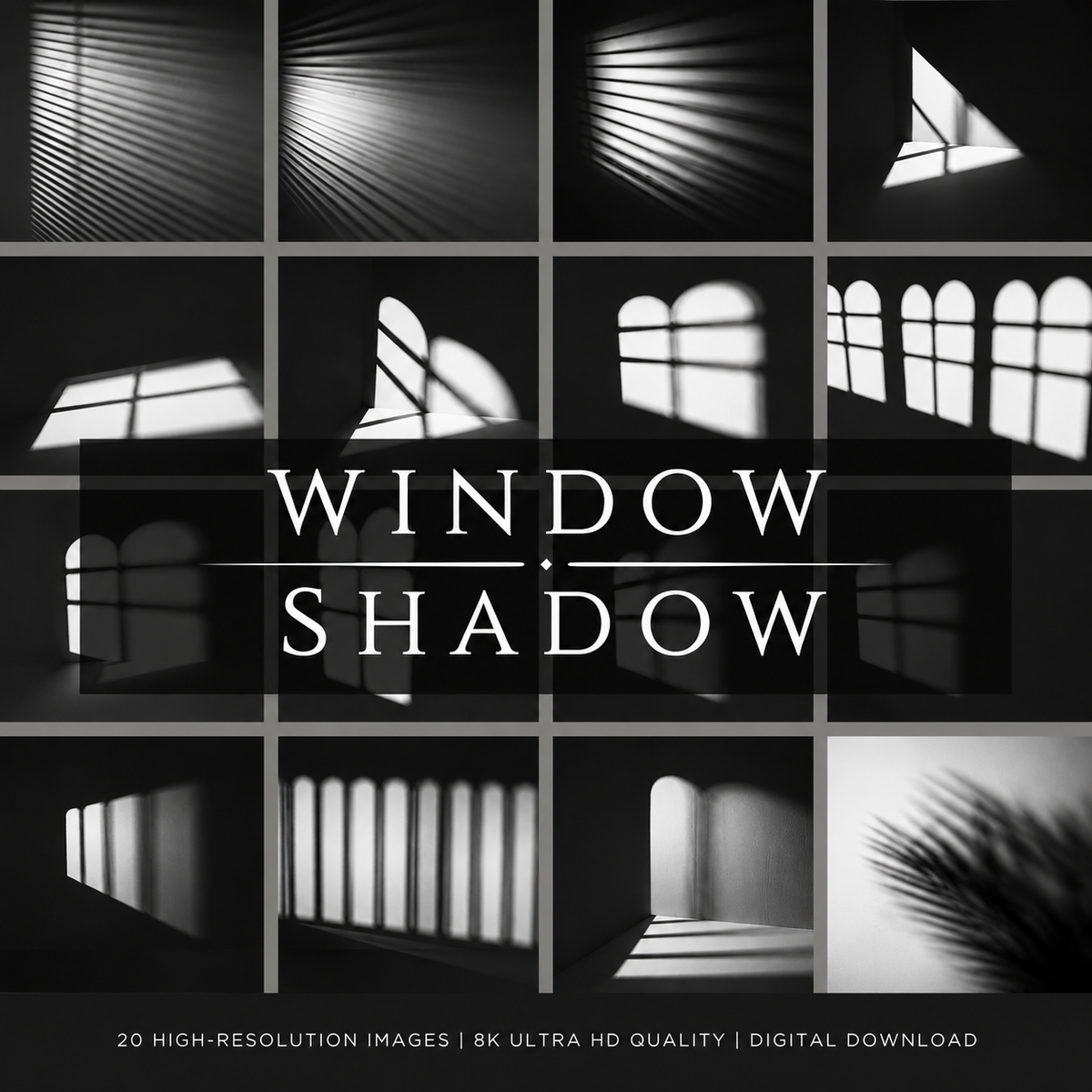 Window Shadow & Foliage Shadow Overlays PNG Bundle | Photoshop Shadow Overlay | 8K Digital Download | Photo Editing Bundle